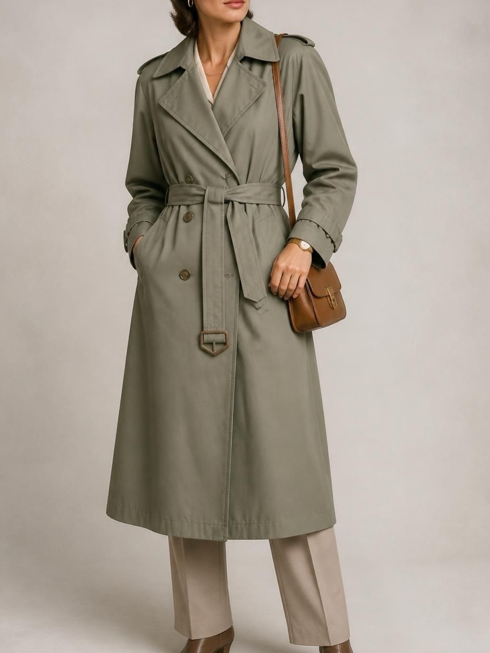 Vintage London Fog trench coat Ashley khaki coat Sz 10 & fits M - L